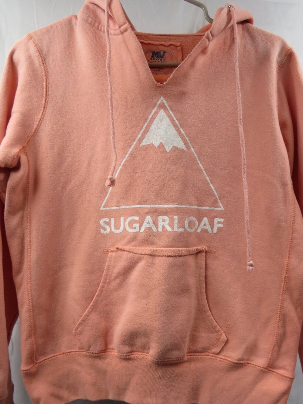 Vintage Sugarloaf Light Orange Hoodie Sweathshirt Womens Size Medium